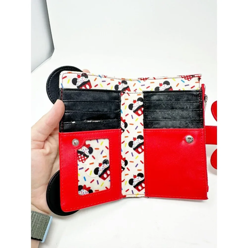 Loungefly Disney‎ Minnie Sweets Collection Cosplay Flap Wallet Sprinkle Cupcake